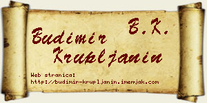 Budimir Krupljanin vizit kartica